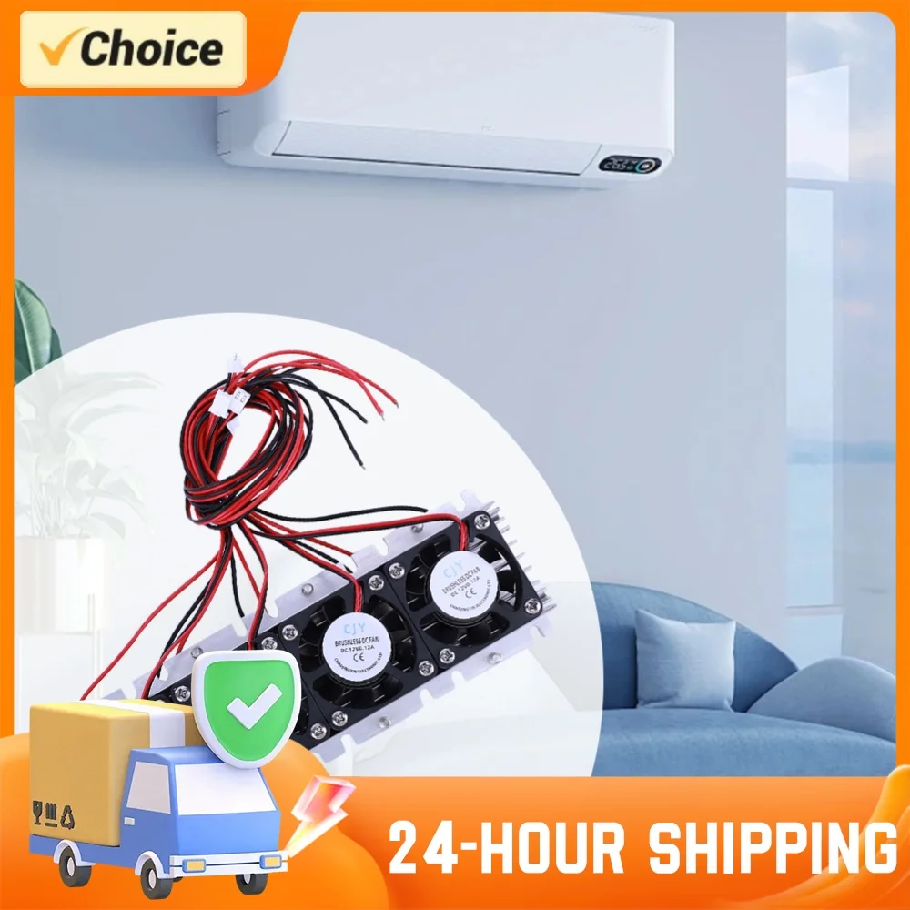 288W DIY Semiconductor Air Conditioner Cooling System DC 12V Semiconductor Cooling System DIY Kit for Air Conditioning Fan