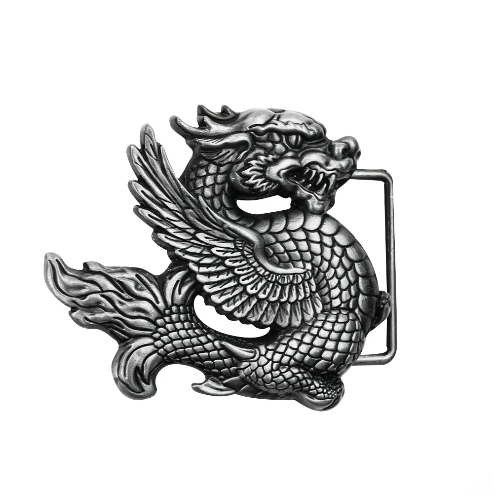 3D Chinese Dragon Mythical Animals Retro Metal Belt Buckle Punk Western Cowboy Men Boyfriend Jeans Accessory Couture Gift Supply