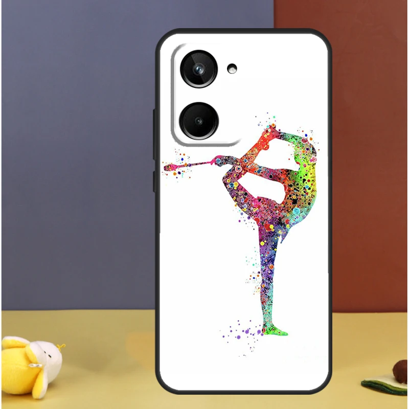 Gymnastics Watercolor Printing Case For Realme GT Neo 5 GT3 GT5 9 10 11 12 Pro Plus C25s C21Y C30 C31 C33 C35 C51 C53 C55