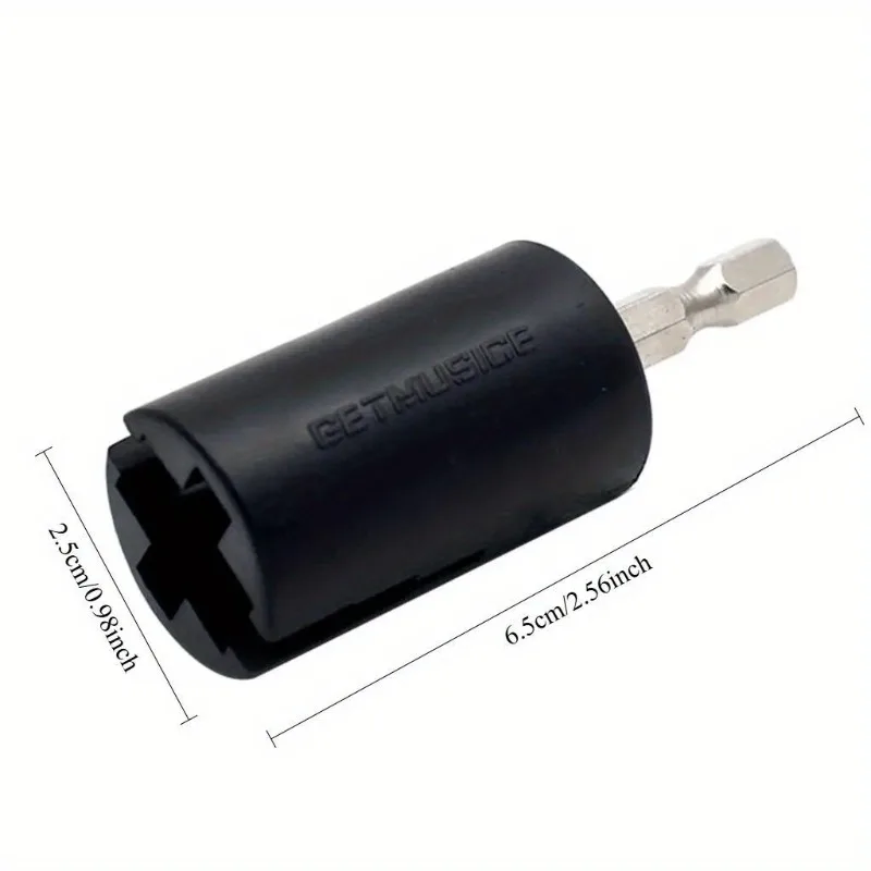 1PC Black String Winder Tuning Peg Puller Electric Drill for Guitar Bass Repair Tool Kit Guitar Electric Drill Plug