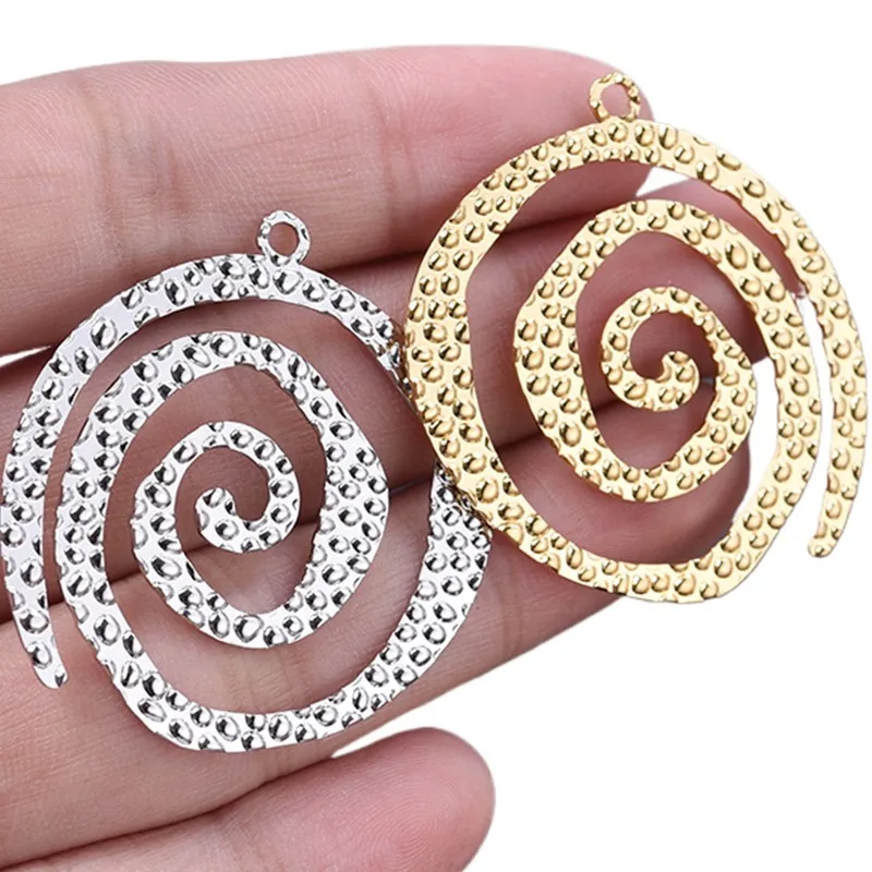 

10pcs New Beautiful Metal Non Fading Spiral Line Jewelry Pendant Diy Handmade Stainless Steel Necklace Pendant Charm Accessories