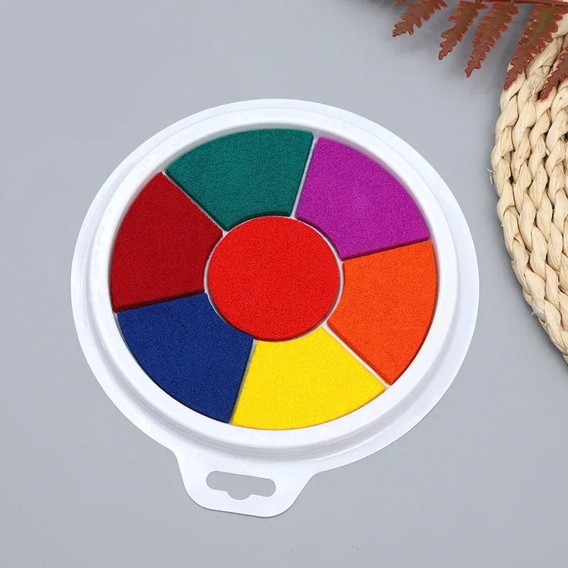 Tampone per timbri a inchiostro da 6/7 colori Set di tamponi per inchiostro artigianali colorati per cartoni animati per lavori divertenti fai da te Accessori per scrapbooking con impronte digitali