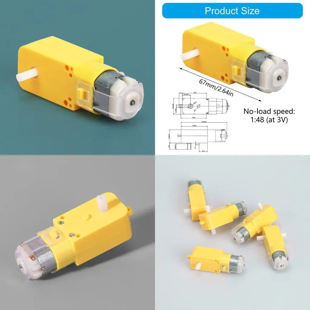 

652F 4Pcs 3V Double Shaft Geared Motor Intelligent Car Chassis Four Drive Motor