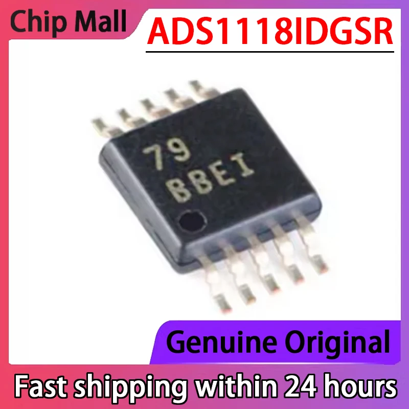 2PCS New Original ADS1118IDGSR Screen Printing: BBEI 16 Bit Analog-to-digital Converter ADC Stock