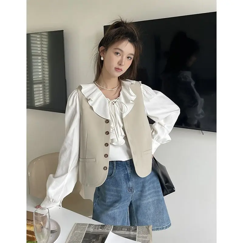 

Suit Vest, Women's Sleeveless Vest, Spring And Autumn New Style, Vest, Short Sleeveless Jacket, Top