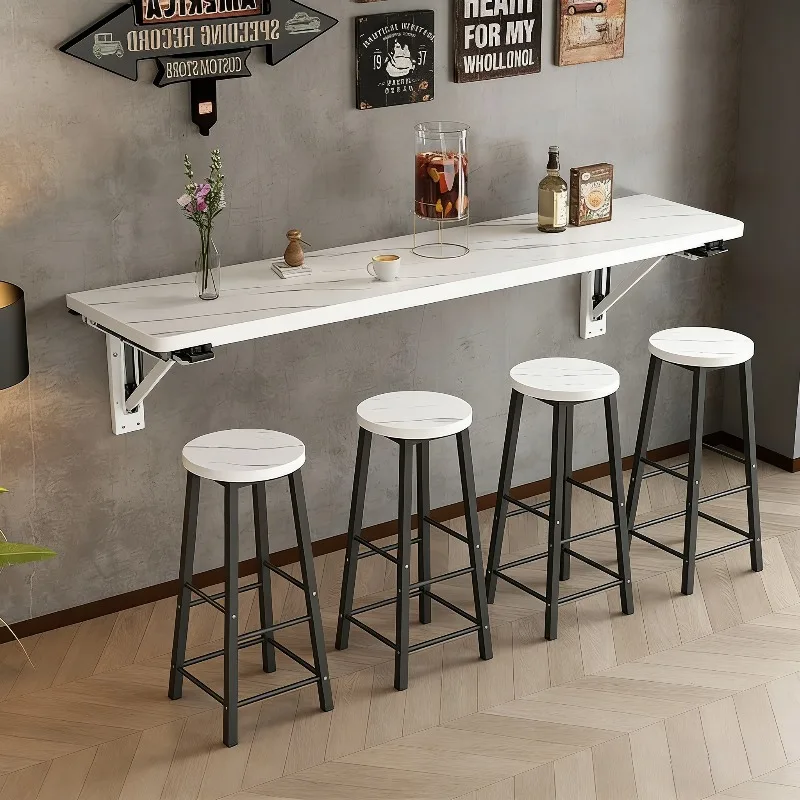 Wall Mounted Folding Table Commercial Catering Desk for Milk Tea Bar Dining Household Small Apartment Space Saving