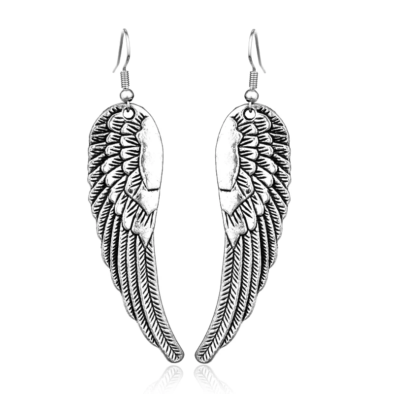Vintage Angel Wings Earrings For Women Retro Feather Dangle Earrings Fashion Ear Party Jewelry Gift Brincos
