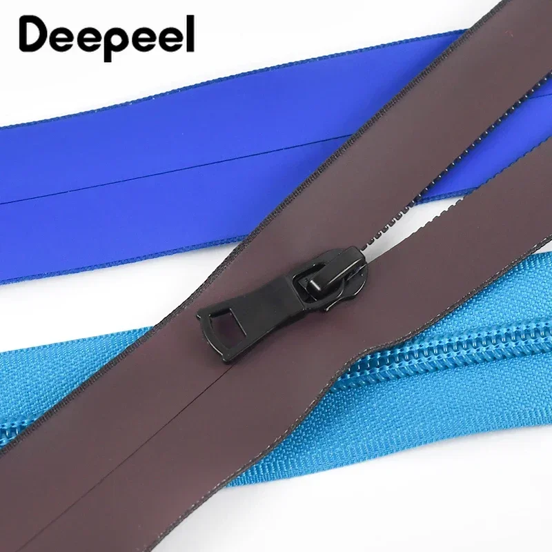 2/5/10Yards Deepeel 5 # cerniera in Nylon impermeabile inversa nastro con cerniere impermeabili in PU colorato per chiusure da cucire Kit di