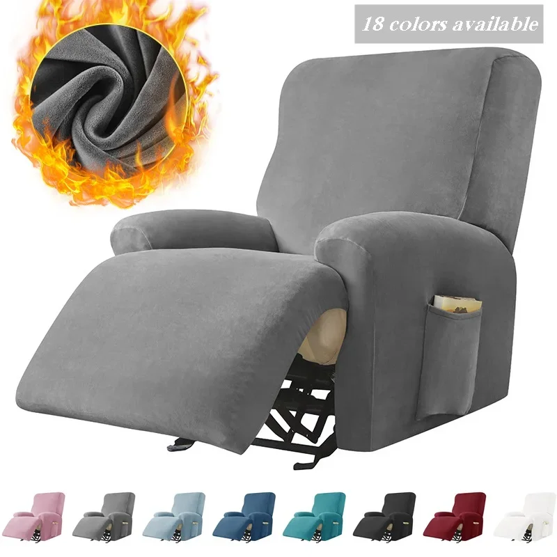 1 Seater Velvet Elastic Recliner Cover Relax Lazy Boy Chair Covers Single Lounger Couch Slipcover Armchair Protector Slipcovers