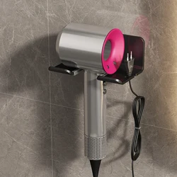 Hair Dryer Holder Space Aluminum Bathroom Organizing Rack Dyson Haartrockner Hanger Wall-mounted Universal Hairdryer Holder Hook