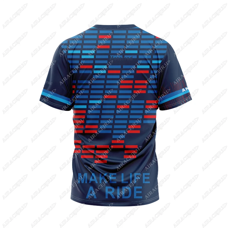 Motorrad Summer Street Racing Blue T-Shirt Motorcycle Sport Travel Men's Quick Dry Breathable Not Fade Jersey
