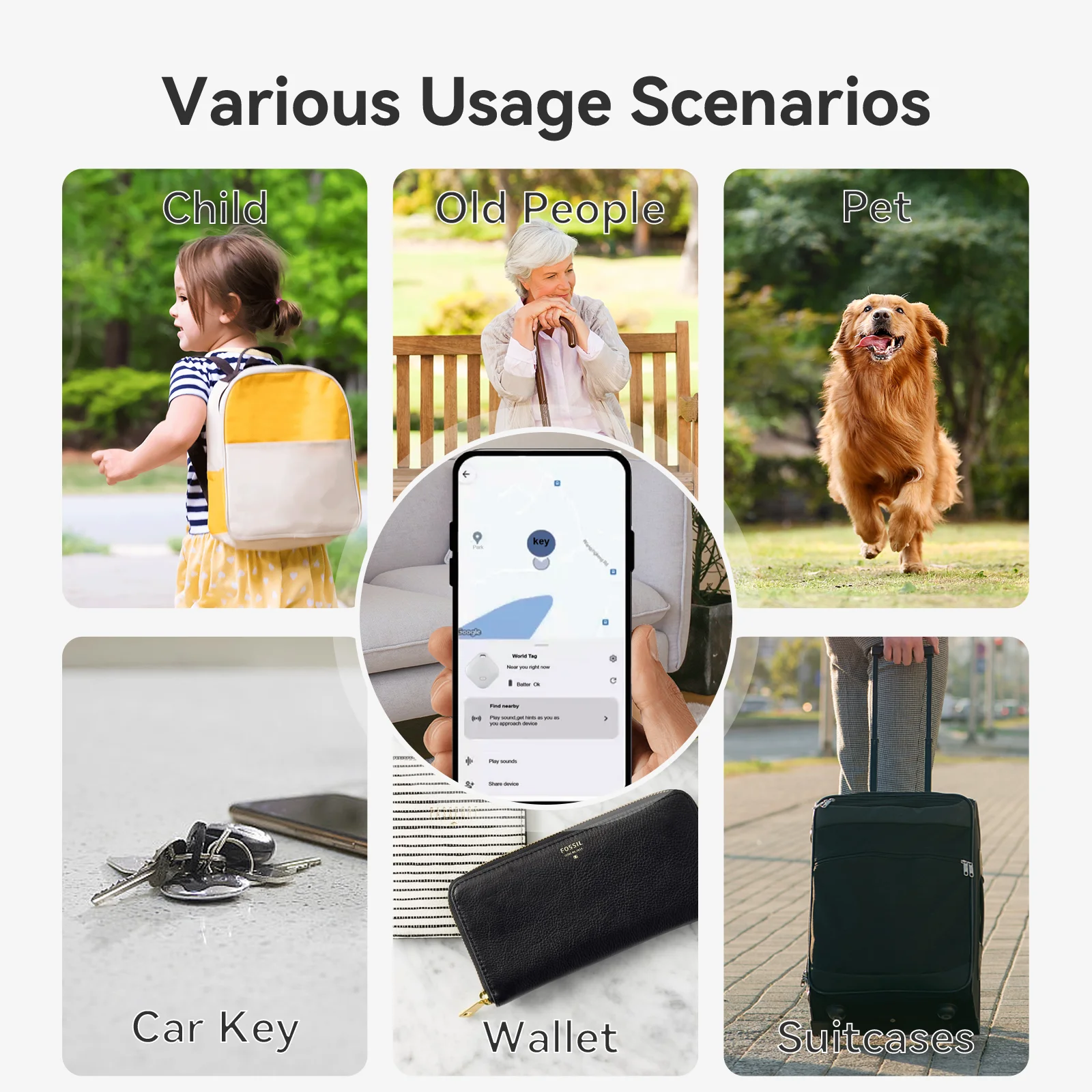 Smart Tracker Tag für Android-Gerät Google Find Hub App Air Tag Key Finder Haustier-/Taschen-Tracker Google Certified Bluetooth Finder