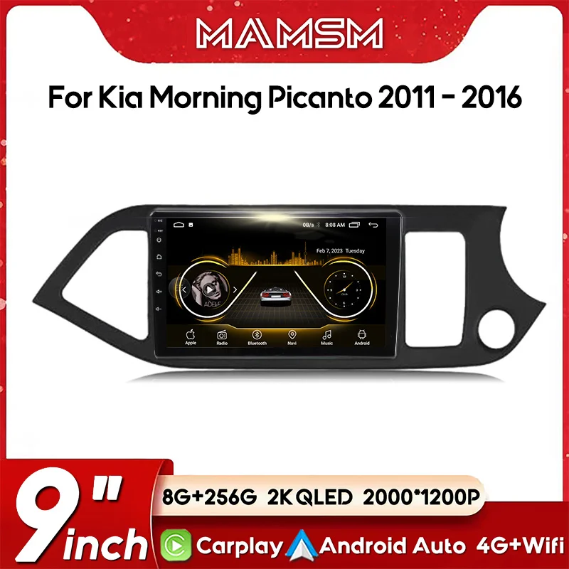 

MAMSM Car Radio For Kia Morning Picanto 2011 - 2016 RHD Wireless 4G GPS CarPlay Android Auto car intelligent systems No 2din DVD