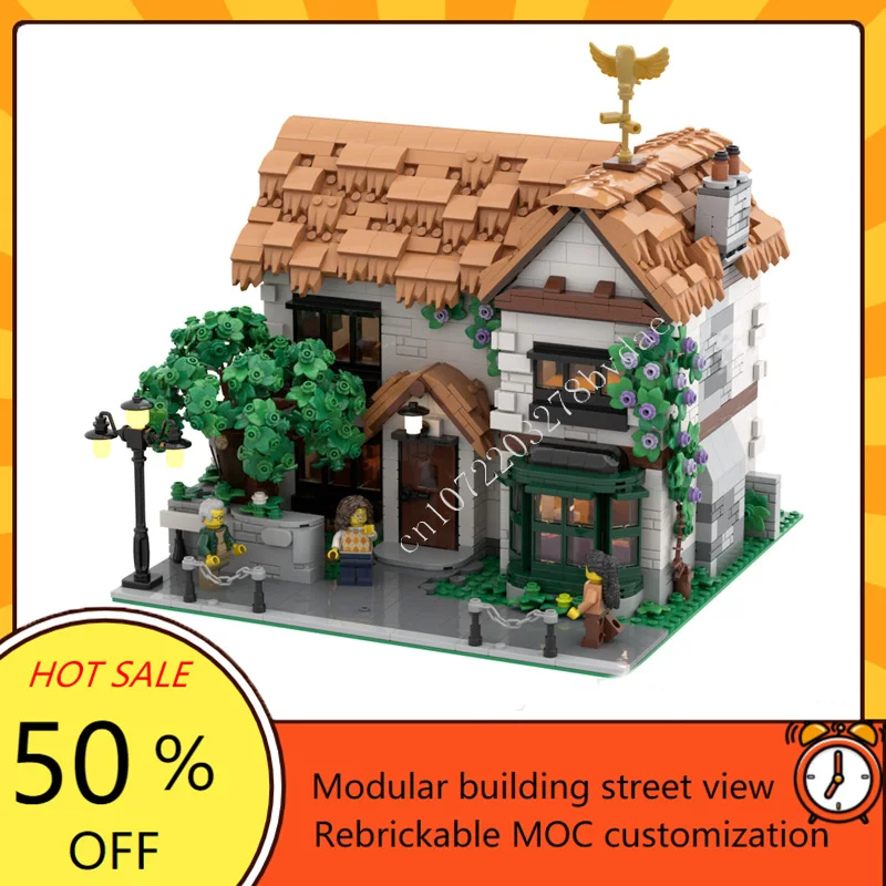 MOC-décennie s de construction modulaires britanniques, modèle de vue sur la rue, architecture créative, assemblage de bricolage, collection de jouets, cadeaux, 12464 pièces