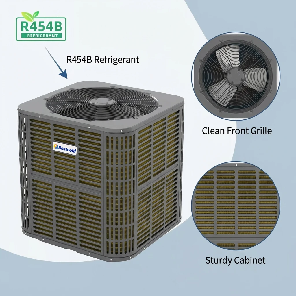 Bestcold  ETL Air Handler Unit R454B 208-230V Fl DC Inverter Top Discharge AHU for Split Air Conditioner North America