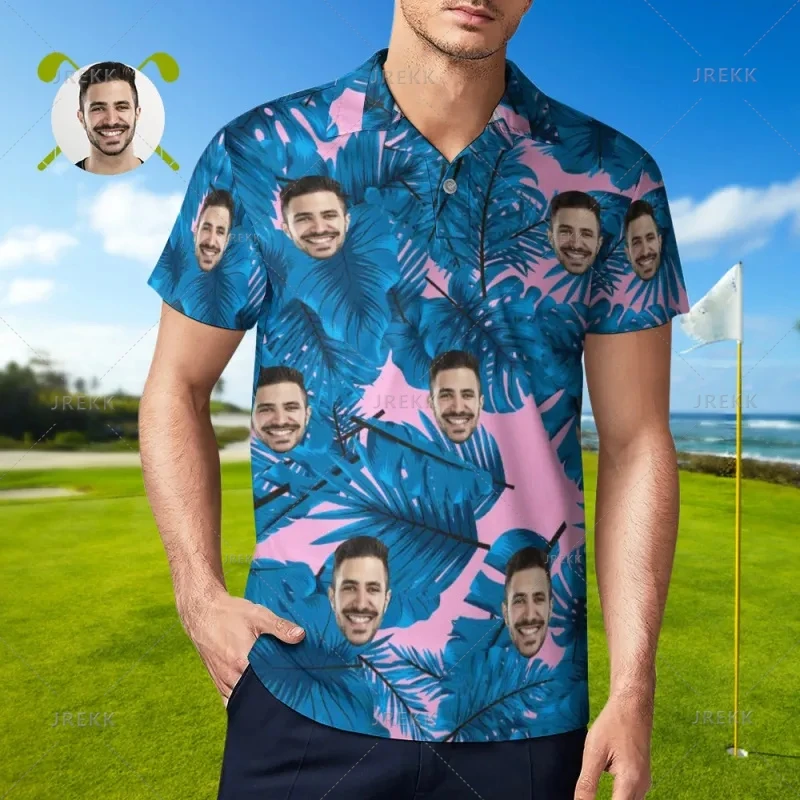 Kids' Funny 3D Printing Custom Pictures Polo Shirt Man PersonalizedFaces Graphic Polo Shirts For Men Hawaiian Y2k Mens Clothing