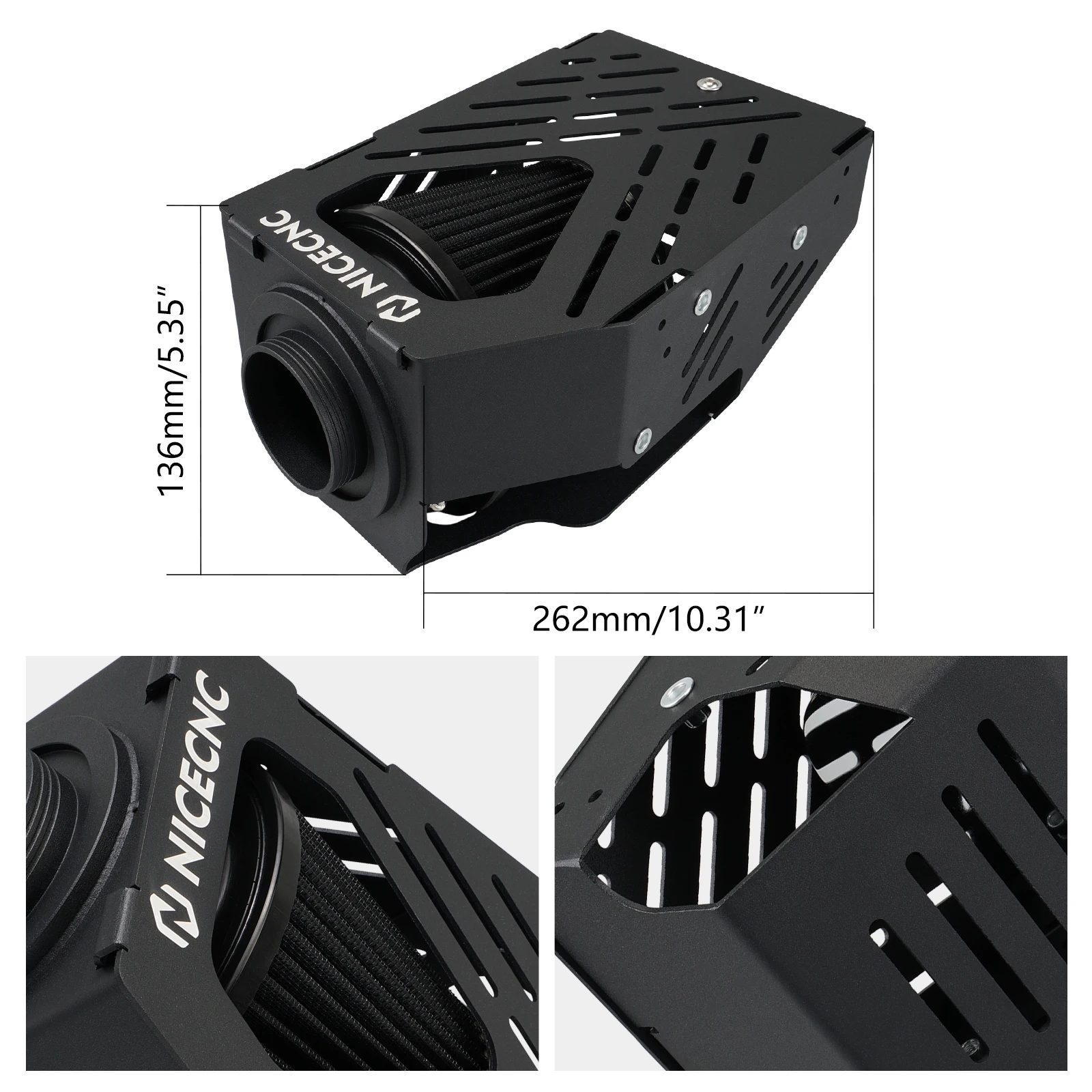 NICECNC For Yamaha Raptor 700 2006-2026 700R 2009-2026 Intake System Filter Kit Air Box Replaces 1S3-14411-00-00 Aluminum Alloy