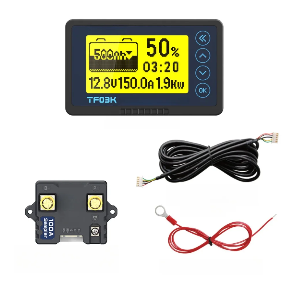 

Монитор емкости аккумуляторов TF03KH для литий-железо-фосфатных батарей от 8В до 120В, поддерживает настройку емкости от 0.1Ач до 9999Ач