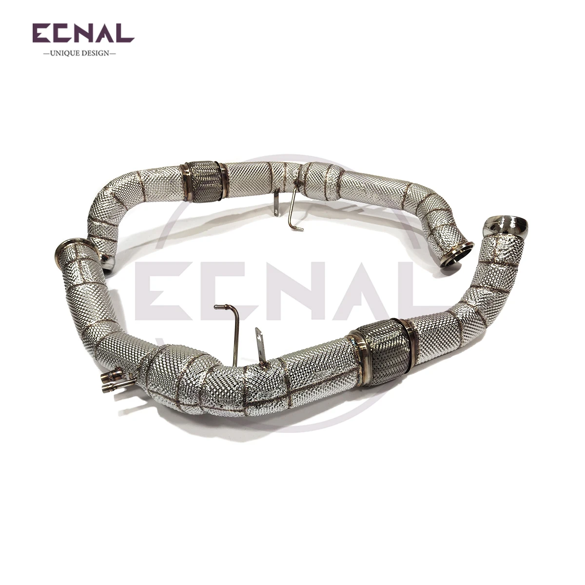 Ecnal Exhaust System for Bentley Continental GT Flying Spur V8 4.0T 2019-2023 Front Pipe with Heat Shield Car Sport Exhaust Pipe