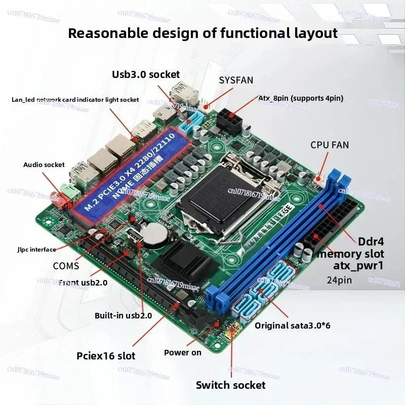Black ITX Motherboard Industrial Control Computer Software Routing NAS Storage ServerB365 NAS