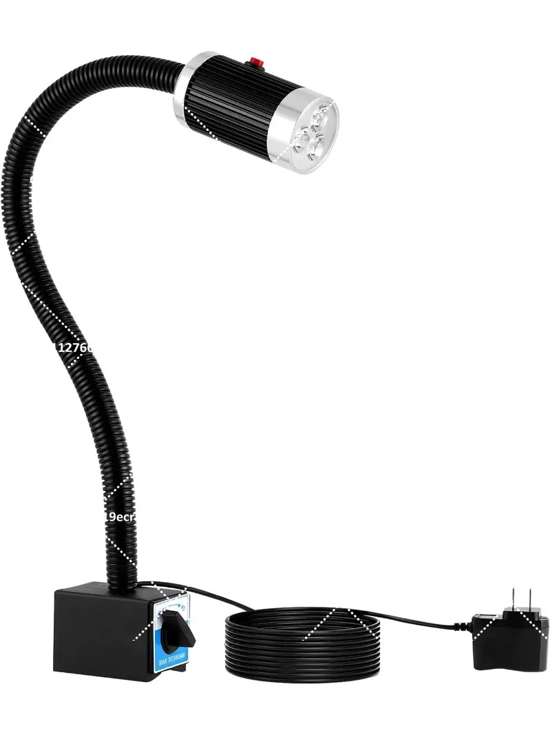 9W LED Work Light with Strong Magnetic Base 360° 900LM Super Bright Gooseneck Lamp for CNC Lathe Sewing Machine Workbench