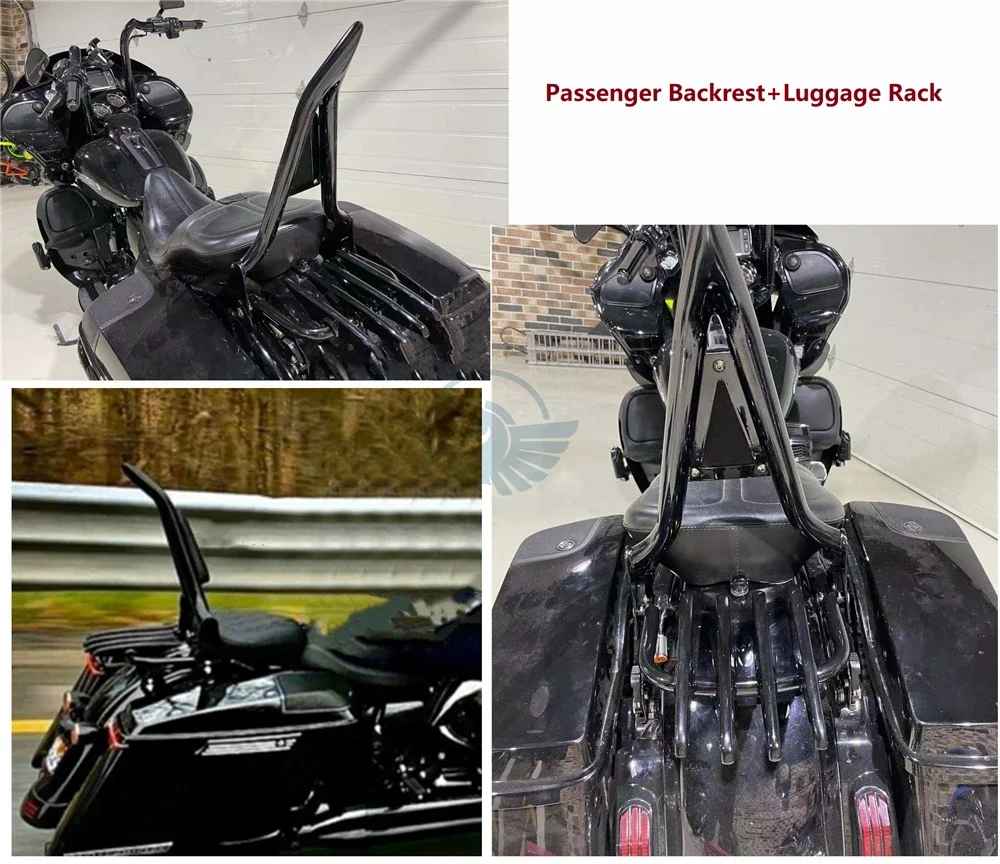Luggage Rack Passenger Backrest Sissy Bar For Harley  2009 Up 2021 2026 Road King Street Glide CVO Touring