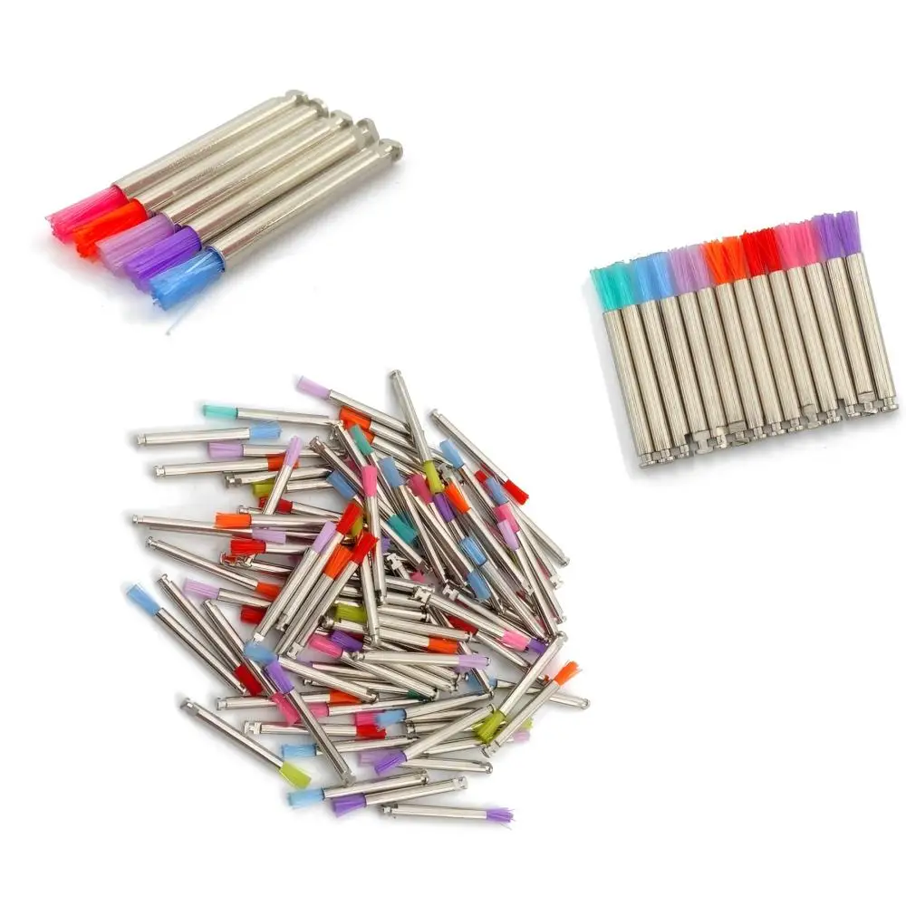  100Pcs/Bag Dental Flat  Polishing Nylon Brushes Portable Teeth Whitening Prophy Brush For Dental Lab Oral Cleaning Care Tools