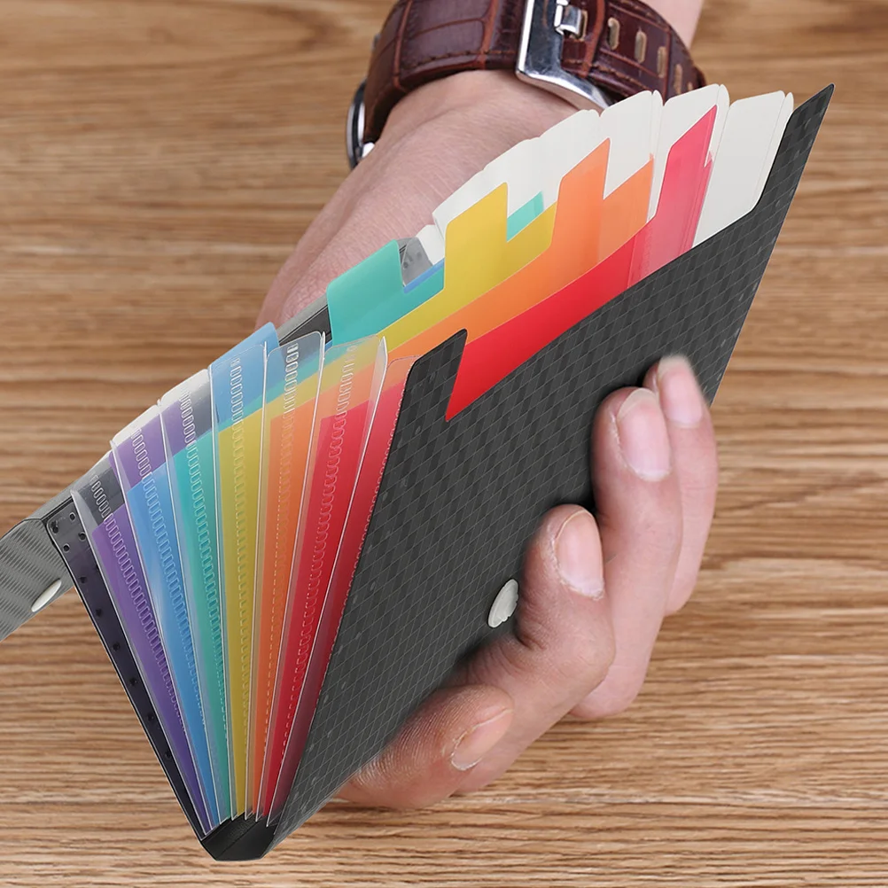 2Pcs Multi-Layer File Folder Mini Expanding Portable Organizer Bag for Document Storage Receipt Change Bills Office Use