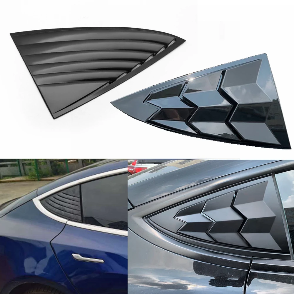 Rear Quarter Window Louver ABS For 2019 MODEL3