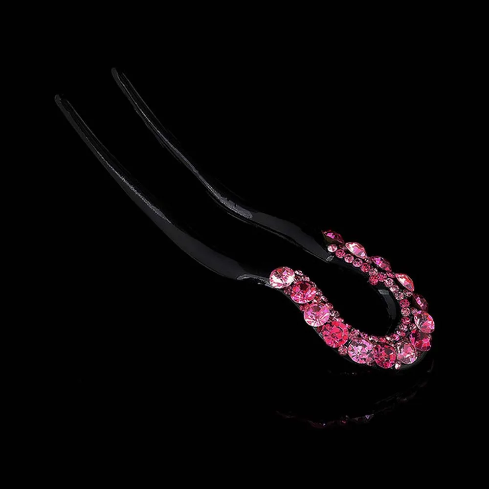 Retro Daily Lady Rhinestone Fashion U-shaped Hair Accessories Hair Sticks Hair fork Hairpin