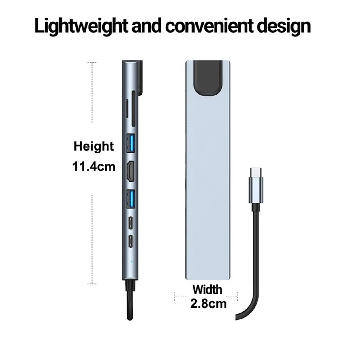 منتج AT59 6 في 1 USB من النوع C Hub متوافق مع HDMI 4K USB 3.0 PD محور شحن سريع إلى إيثرنت Rj45 Lan