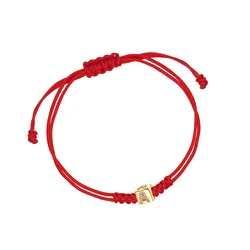 AAA Shiny Cubic Zirconia Crystal Alphabet A-Z Beads Red String Macrame Bracelet Women CZ Stones Capital Letter Cord Jewelry Gift