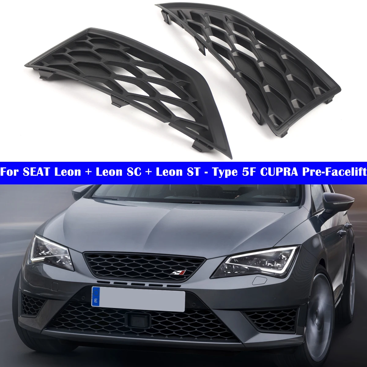 

Car Front Left Right Bumper Lower Fog Light Lamp Grill Grille Cover Replacement For SEAT Leon SC ST 5F 2012 ~2017Car Accessories