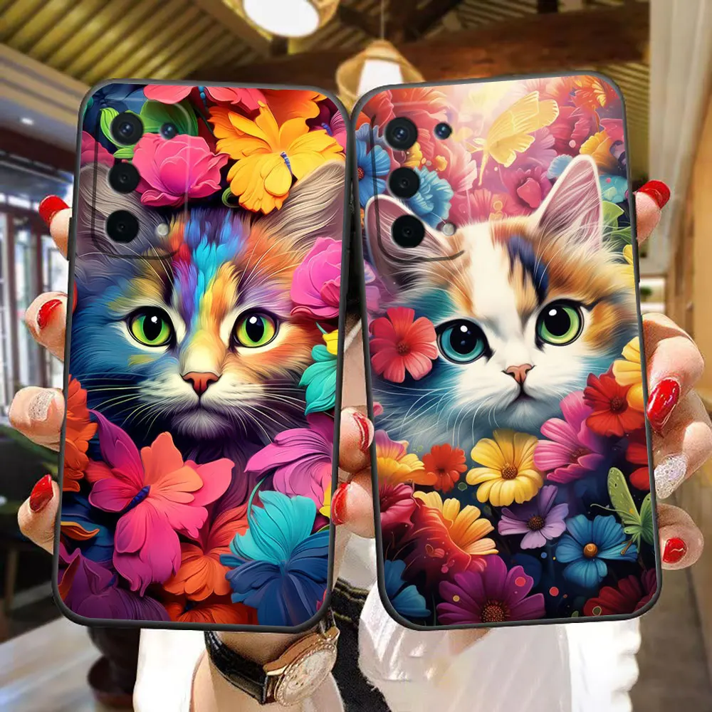 Cute Detection Cat Cover Phone Case For OPPO RENO 11 11F 10 8 8T 7 7Z 6 6Z 5 5F 4F 4 LITE Pro plus TPU Case Funda Shell Capa