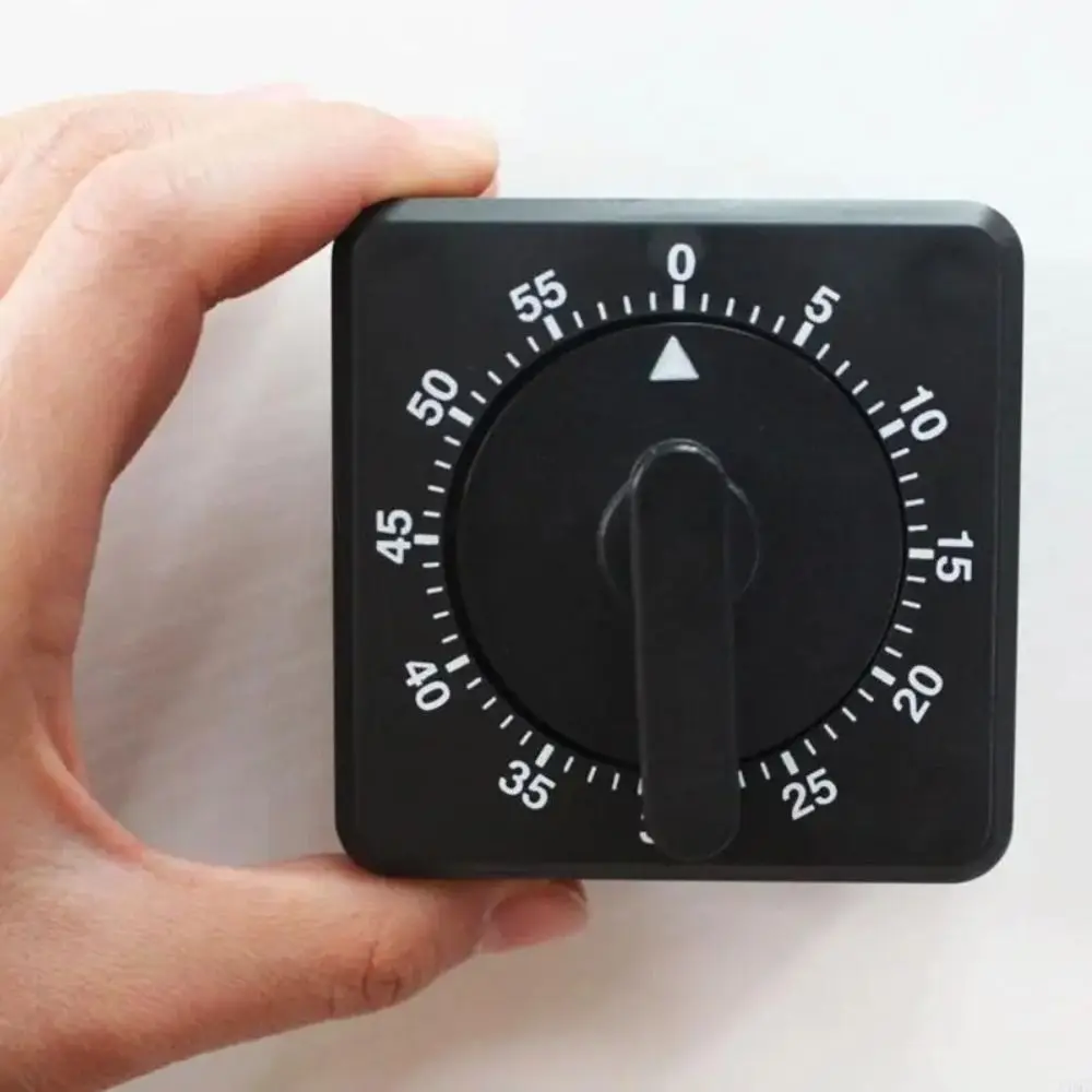 Creative Plastic Mechanical Kitchen Timer 60 Minutes Loud Alarm Visual Countdown Timer Mechanical Timer Children's Timer Kitchen
