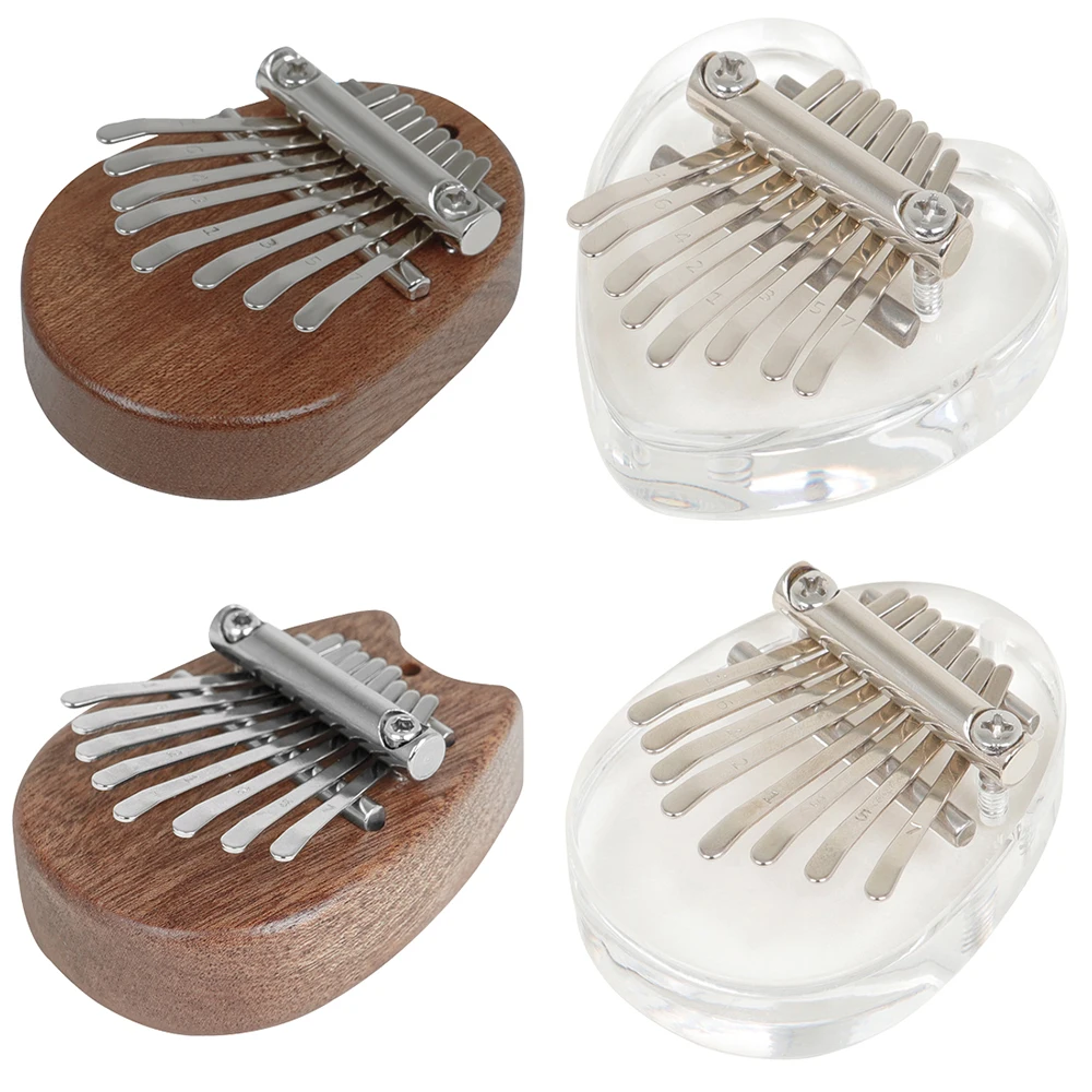 

8 Key Mini Kalimba Thumb Piano Acrylic Wooden Portable Finger Harp Wearable Musical Instrument Beginner Kids Adult Gift Kalimba