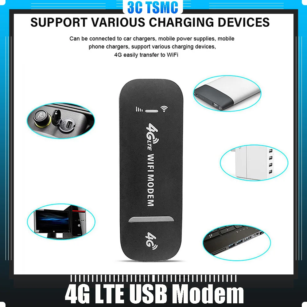 

4G LTE USB Modem Dongle 150Mbps Wireless Network Adapter for Laptop PC Network Card Unlocked WiFi Hotspot Router
