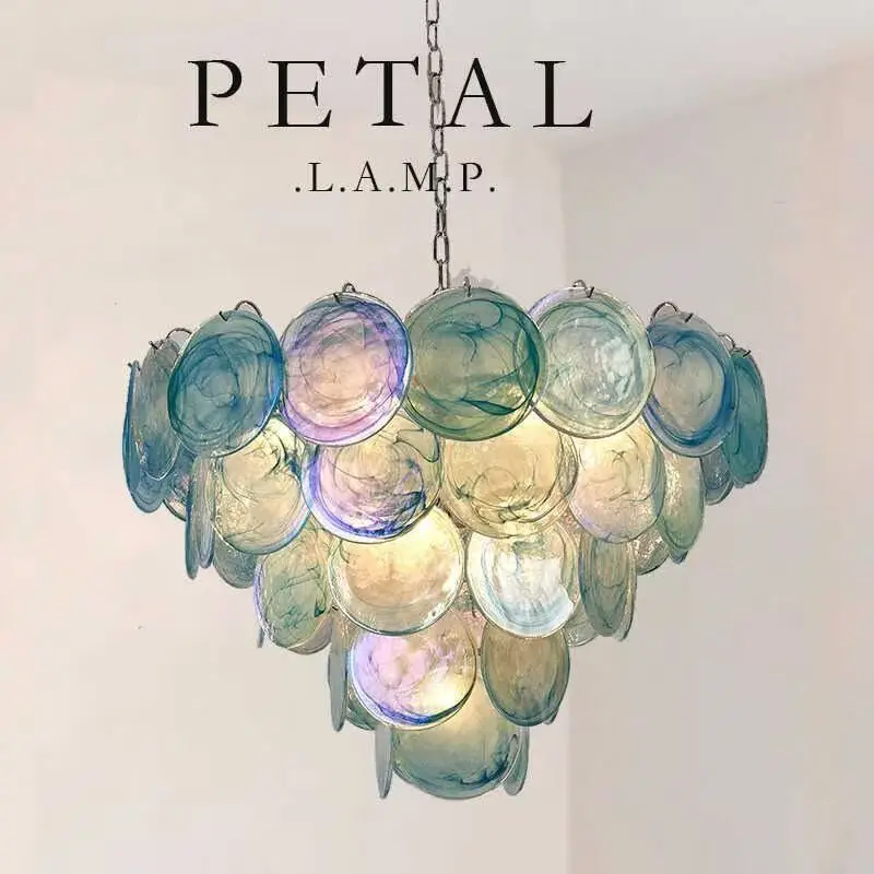 French Medieval Stained Glass Retro Living Room Dining Room Dream Girl's Heart Bedroom Lamp Italian Light Luxury Home Lighting