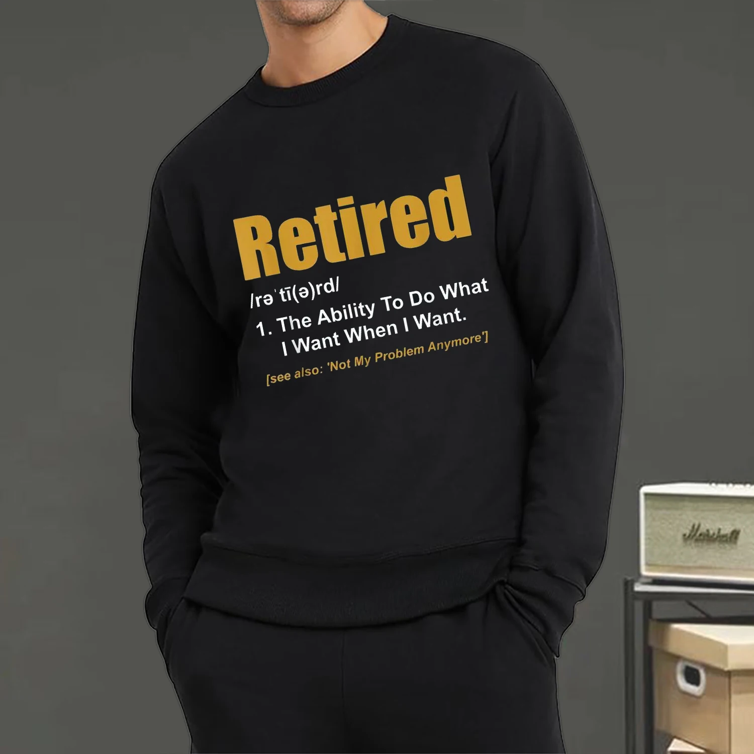 Retired The Ability To Do What I Want When I Want Retirement Print Women Men Pullover Long Sleeve Sweatshirt Oversize Hoodie