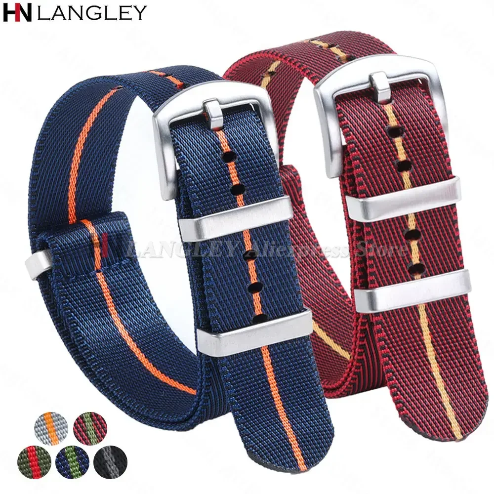 Hochwertiges Nylon-Uhrenarmband, 18 mm, 20 mm, 22 mm, für Seiko für Tudor, Omega Sport, Militär, verdickte Bänder für Samsung für Huawei Watch