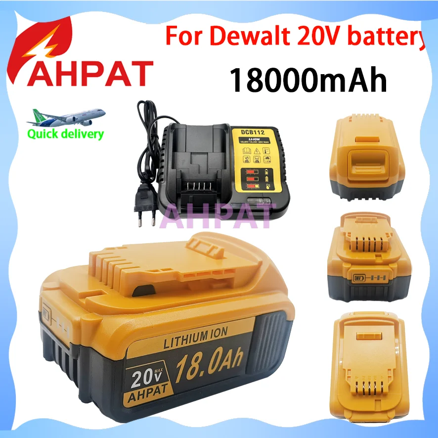 AHPAT أحدث 100% الأصلي 18000mAh 20 فولت أداة الجفاف الكهربائية بطارية DCB206 20 فولت 18.0Ah بطارية DCB206 20 فولت بطارية DCB205 تيار مستمر