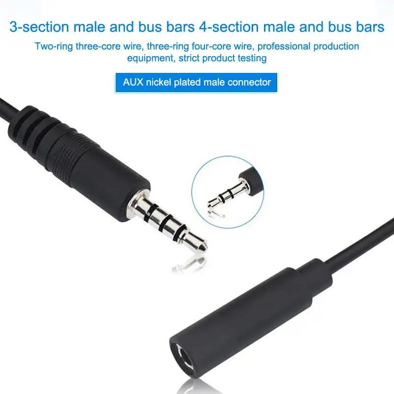 New 2PCS 2.5mm 3.5mm 1/8'' Mono Stereo Male Female Plug Jack Connector 2/3/4Pin AUX Extension Wire DIY Audio Earphone Mic Repair