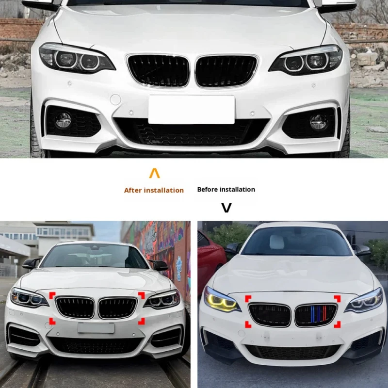 

New for 2 Series F22 F23 Single-line Dual-line Three-color LED Illuminated ABS Plastic Grille with Mounting Hardware