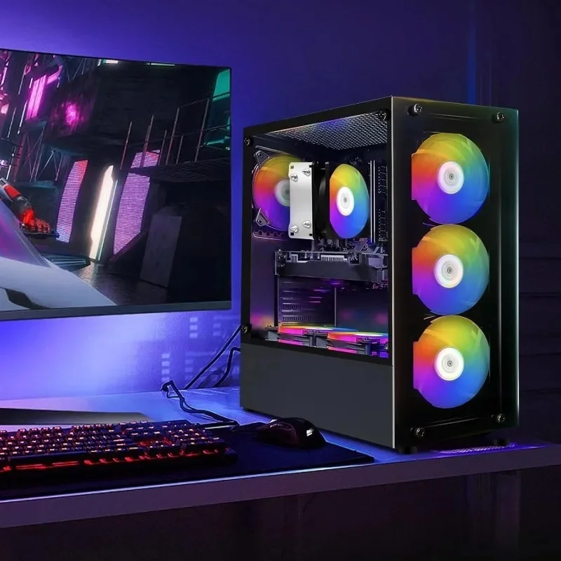 كمبيوتر مكتبي للألعاب، GeForce RTX 2060 6G، AMD Ryzen 5 2600 حتى 3.9G، 16G DDR4، 512G SSD، 600M WiFi، BT 5.0، R