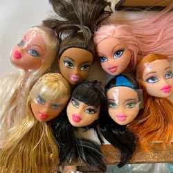 Random type 25cm Doll Head for Female One Pieces Head Girl Doll's Head 1/7 BJD with Sex Mouth Diy Dress Up Toy Accessories