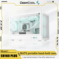 DEEPCOOL CH160 PLUS MATX Chassis Supports 240 Water Cooling Long Graphics Card Type-C MESH Cooling Panel Convenient Handle Case