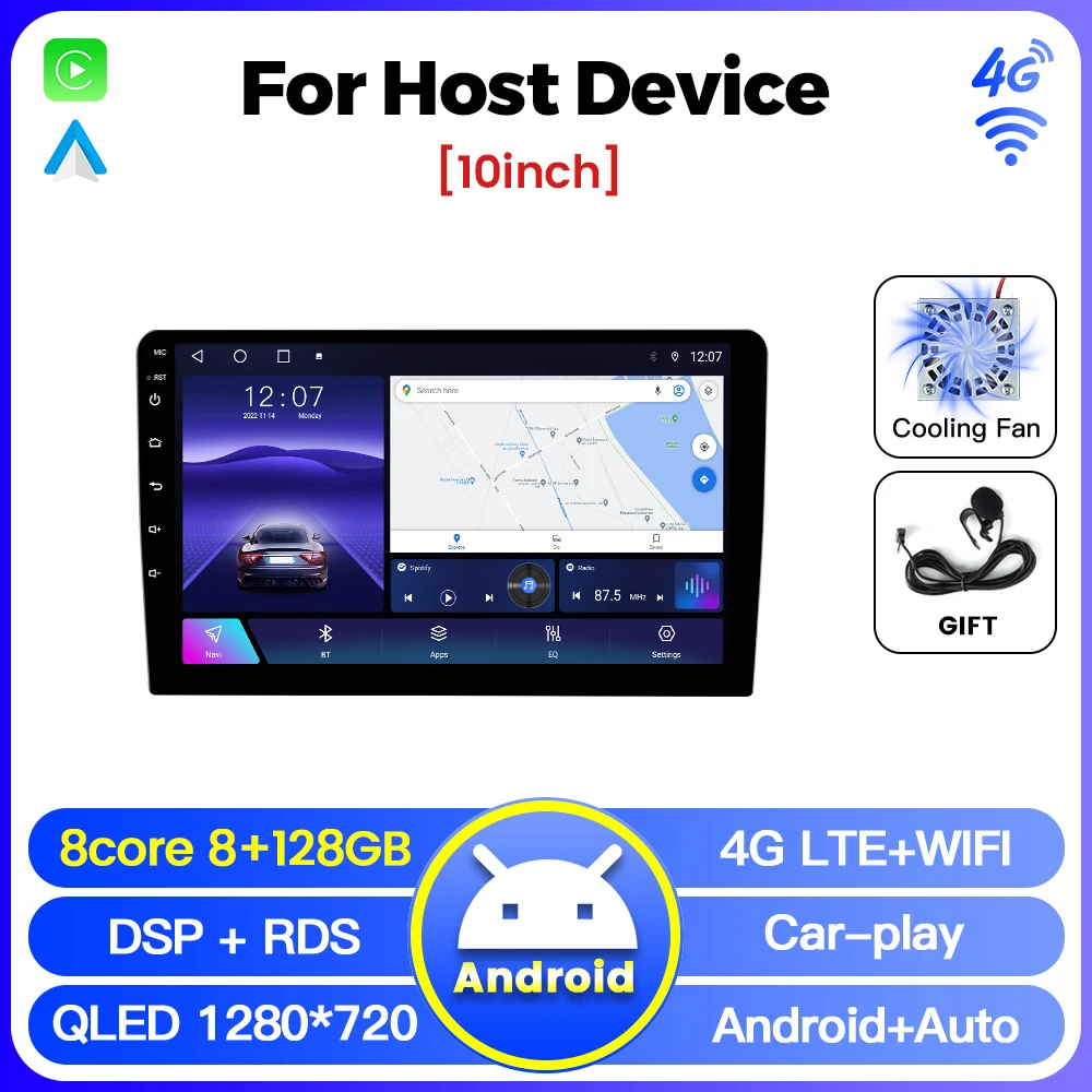 

2 Din 9" 10" Android 13 Carplay Car Radio Universal Car Multimedia Player for Stereo Player GPS Navigation Bluetooth 4G WiFi DSP