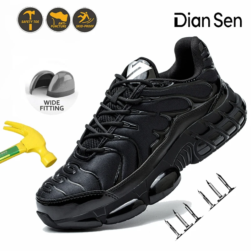 

Men's Breathable Steel Toe Safety Boots - Maximum Anti-Puncture Protection & Lightweight Design for All-Day Outdoor Work Comfort