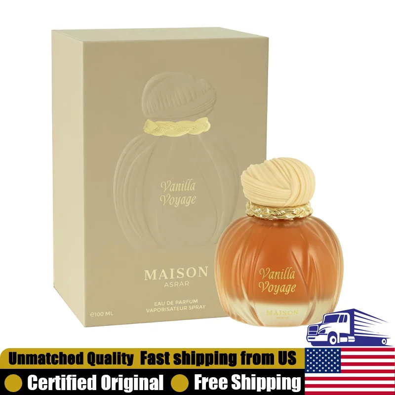 

MAISON ASRAR Vanilla Voyage Eau de Parfum 3.4 Oz Lasting Oriental Vanilla Gourmand Unisex Cologne 100ML Premium Arabian Perfumes