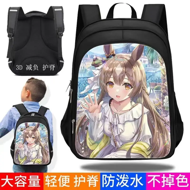 2D Jockey Girl Student Simple Large Capacity Backpack Unisex Fashion Trend Niche Middle High School ANI